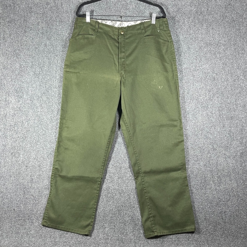 Vintage 90s Ben Davis Workwear Pants Green Polycotton 90s Y2K Size 38x30 **READ